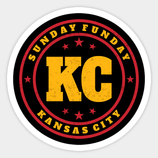 Kansas City - Sunday Funday Vintage Stamp Sticker